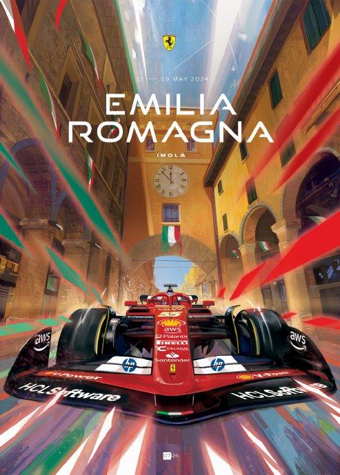 艾米利亚罗马涅大奖赛法拉利车队海报