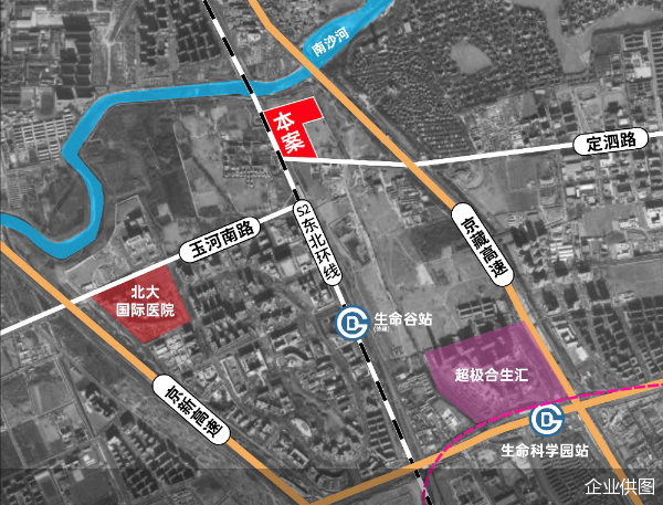昌平中关村生命科学园地块位置示意图