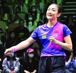 5月11日，在WTT沙特大满贯女子单打决赛中，中国选手陈梦夺得冠军。新华社记者 王海洲摄