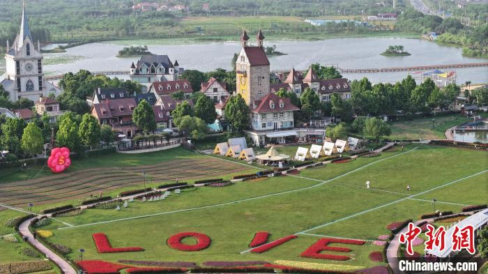 图为武汉蔡甸花博汇景区.