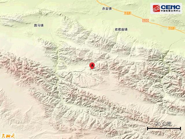 甘肃酒泉市肃北县附近发生3.6级左右地震