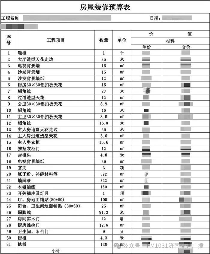 装修花费高?让我帮你提前算清每一分钱