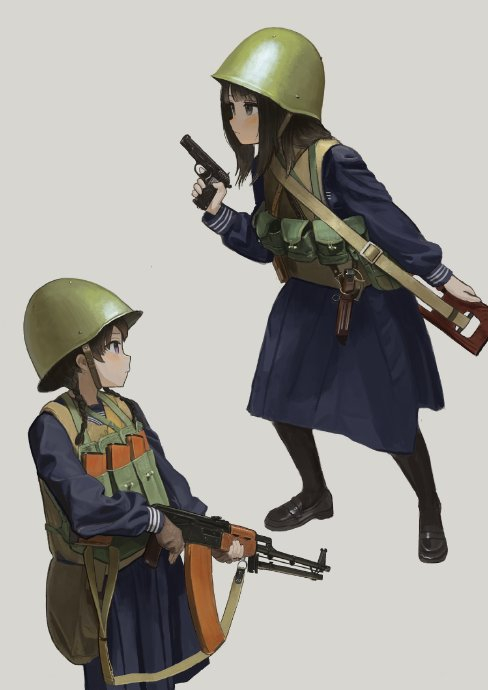 插画师 がろっぷい 的原创角色 - 武装少女 (twitter:garoppui)