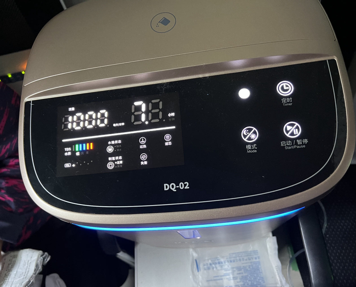 一家体验店氢氧一体机的操作界面。新京报记者 罗艳 摄