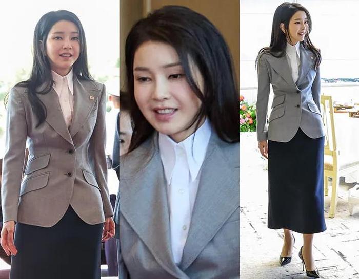 5月16日，韩媒公开韩国第一夫人金建希露面现场图 图源：韩媒