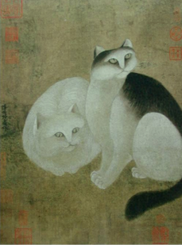 图1 （南宋）靳清：双猫图