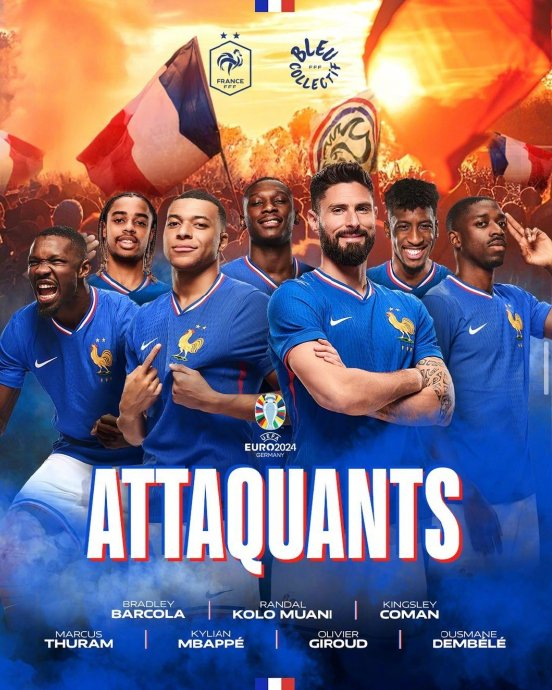 法国国家队公布了2024年欧洲杯参赛大名单,高卢雄鸡依旧是冠军的有力