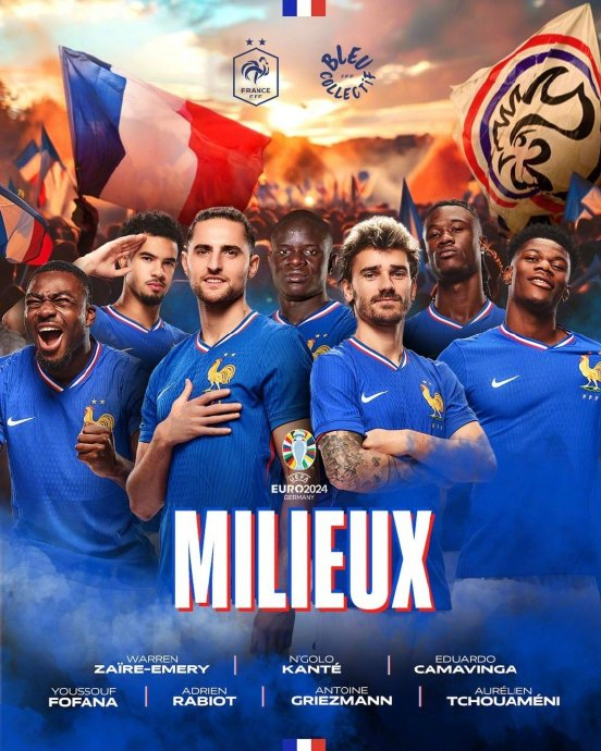 法国国家队公布了2024年欧洲杯参赛大名单,高卢雄鸡依旧是冠军的有力