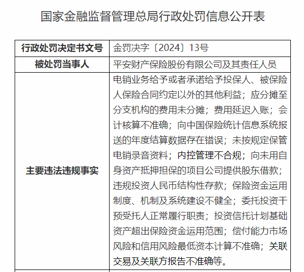 平安产险处罚信息截图