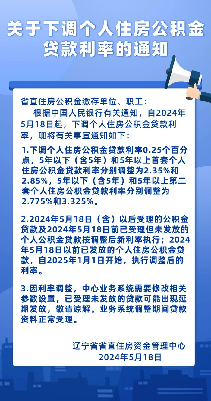下调个人住房公积金贷款利率!辽宁发布最新通知
