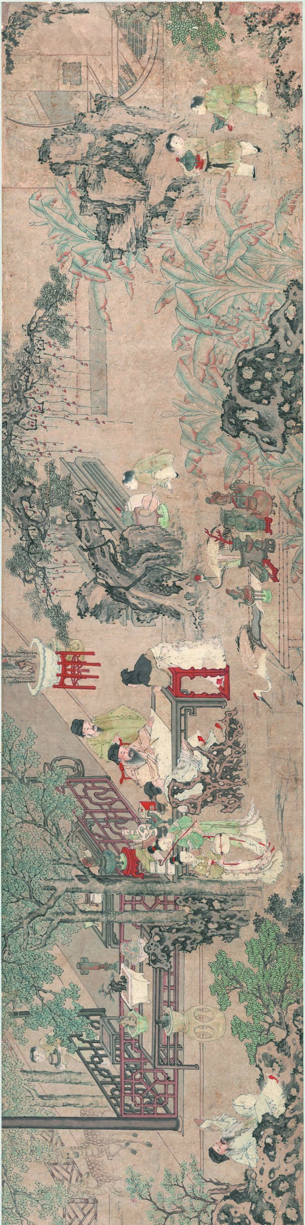 《西园雅集图》(局部)除了核心人物苏轼和主人王诜之外,苏辙,李公麟