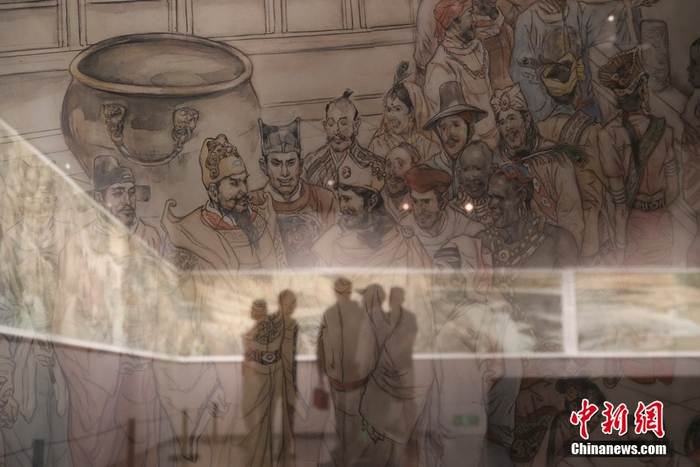 钟开天《郑和下西洋》500米长卷北京首展 打开600年"侨蕴"华章