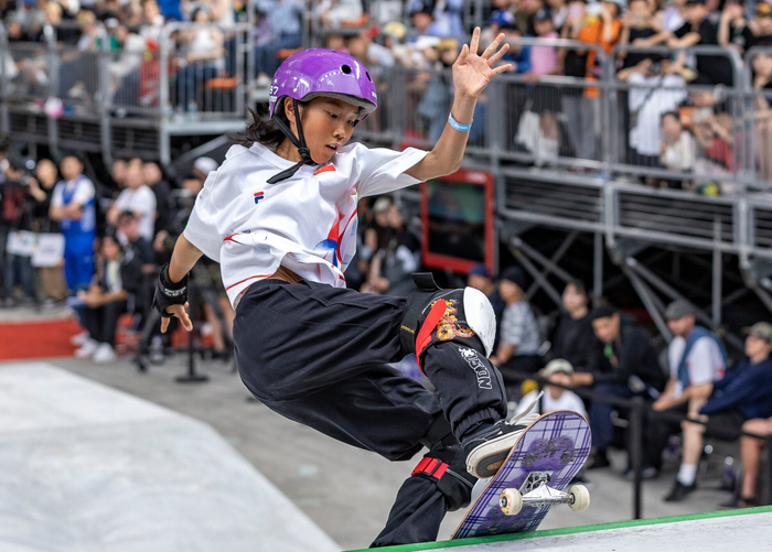 14岁的崔宸熙在本次的奥运资格赛中表现不俗。