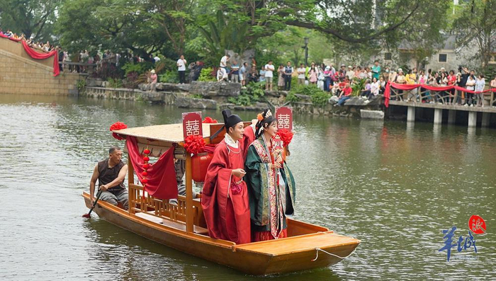 穿越时光的浪漫,广州再现宋韵水上婚礼
