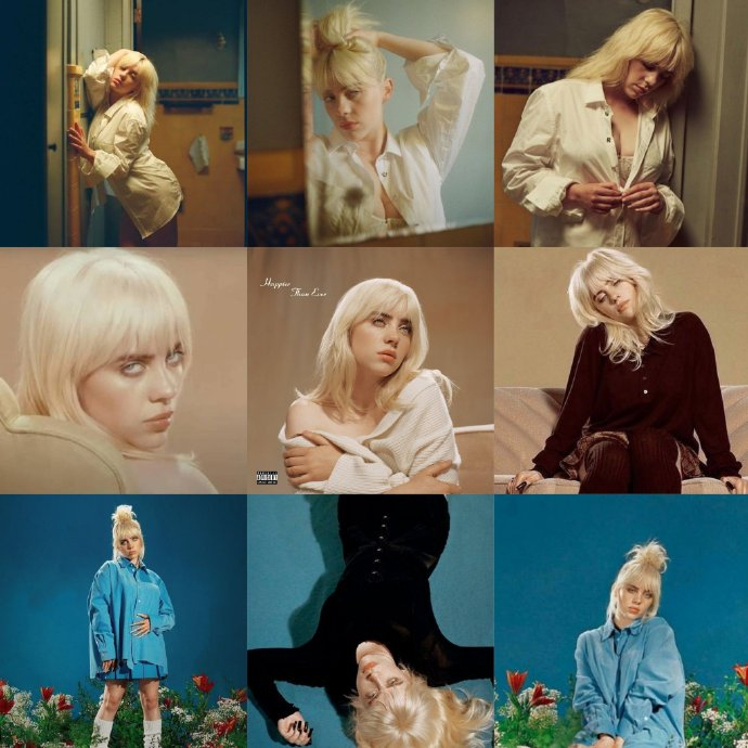 碧梨billie eilish四张专辑/ep设计美学,你最爱哪一张?