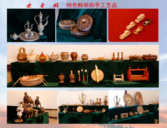作品多以当地的沙枣木,红柳根,柳木,桑木,榆木,野生胡杨木等为原材料
