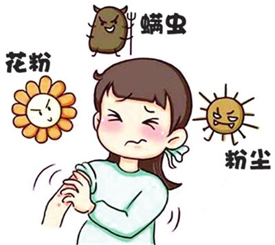 对医生说:"每年这个季节都会有这种过敏表现,非常痒,很难受