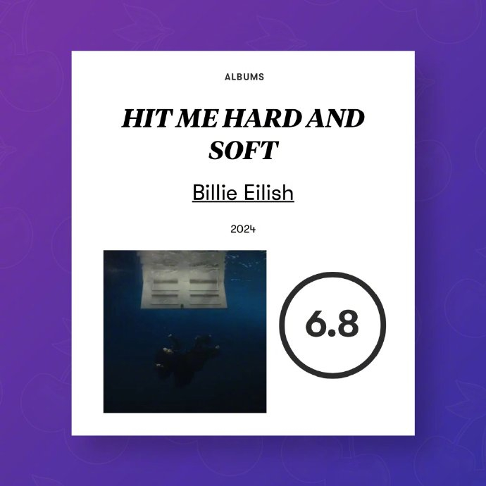 pitchfork评分碧梨billie eilish新专辑《hit me hard and soft》