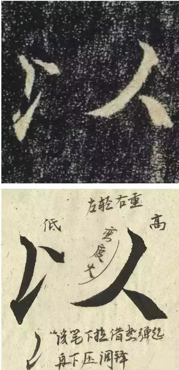以:"以"字为左右结构,左部低且笔划细,右部高且笔划粗;左部竖提下拉