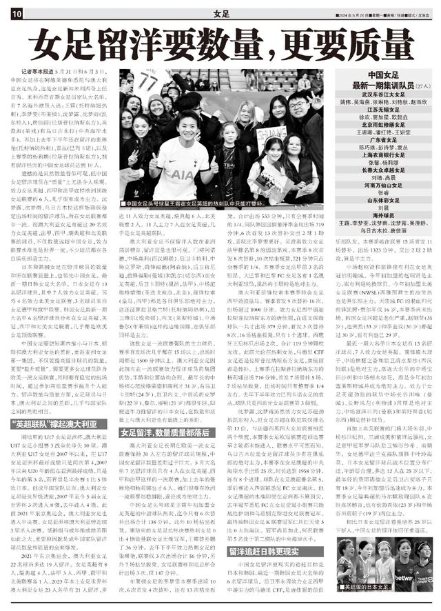 女足留洋要数量,更要质量