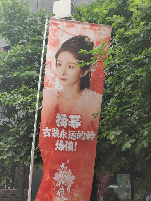 杨幂《狐妖小红娘月红篇 》线下粉丝应援 花墙和注水旗都好漂亮!
