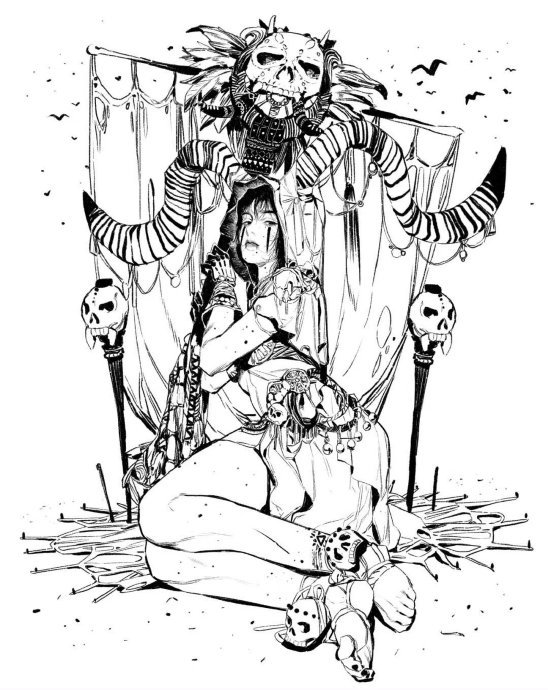 插画师sungmoo heo 笔下极具个性的黑白人物绘画.