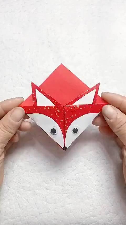 简易折纸狐狸图片