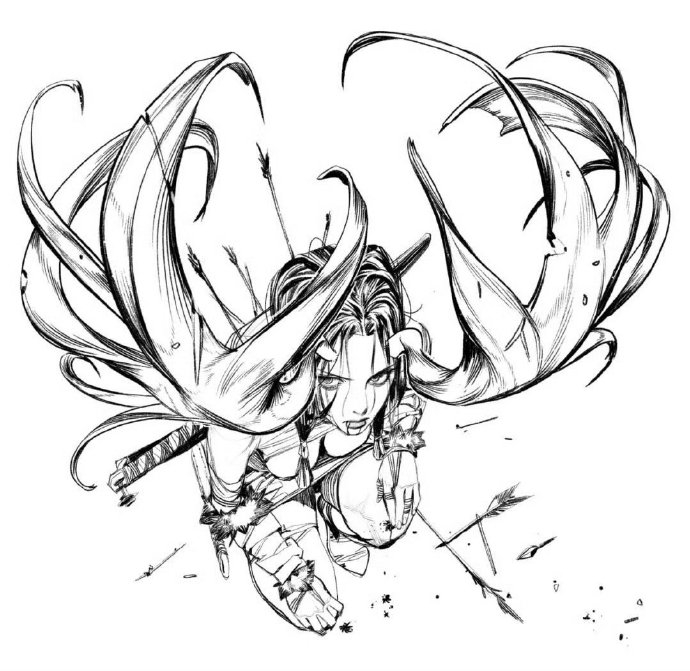 插画师sungmoo heo 笔下极具个性的黑白人物绘画.