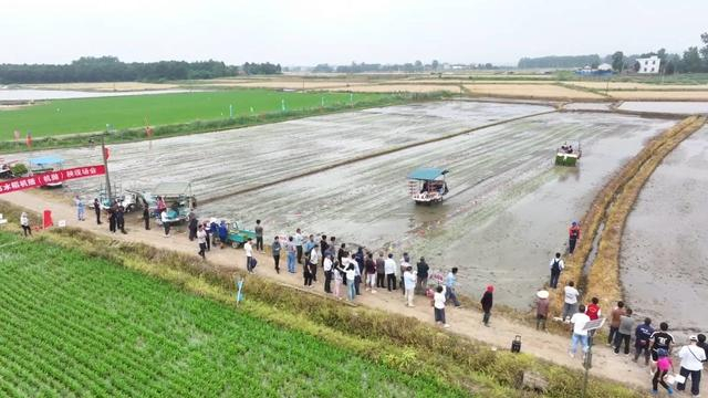 在含山县环峰镇永飞家庭农场,来自全县各镇的农机合作社,家庭农场的