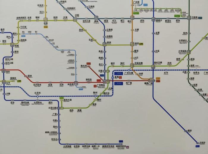 城际新线加入,广州地铁线网图更新