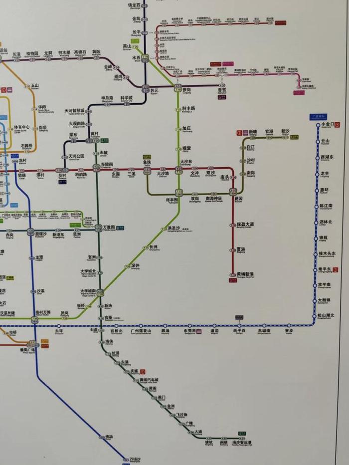 城际新线加入,广州地铁线网图更新