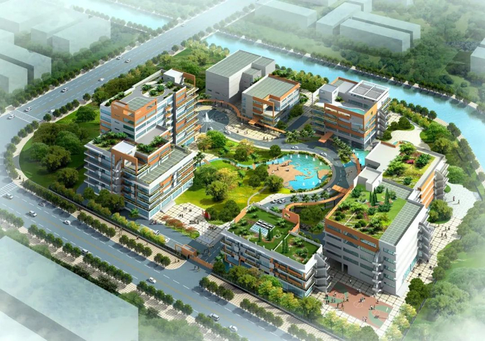 京信通信技术（广州）有限公司科学城研发基地鸟瞰图。