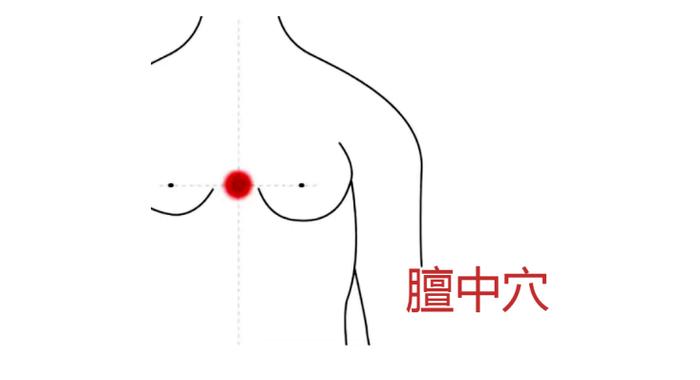 按摩膻中穴 膻中穴俗称出气穴