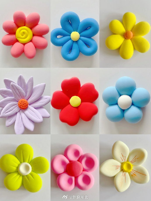 黏土创意手工,做一朵不会凋零的花花
