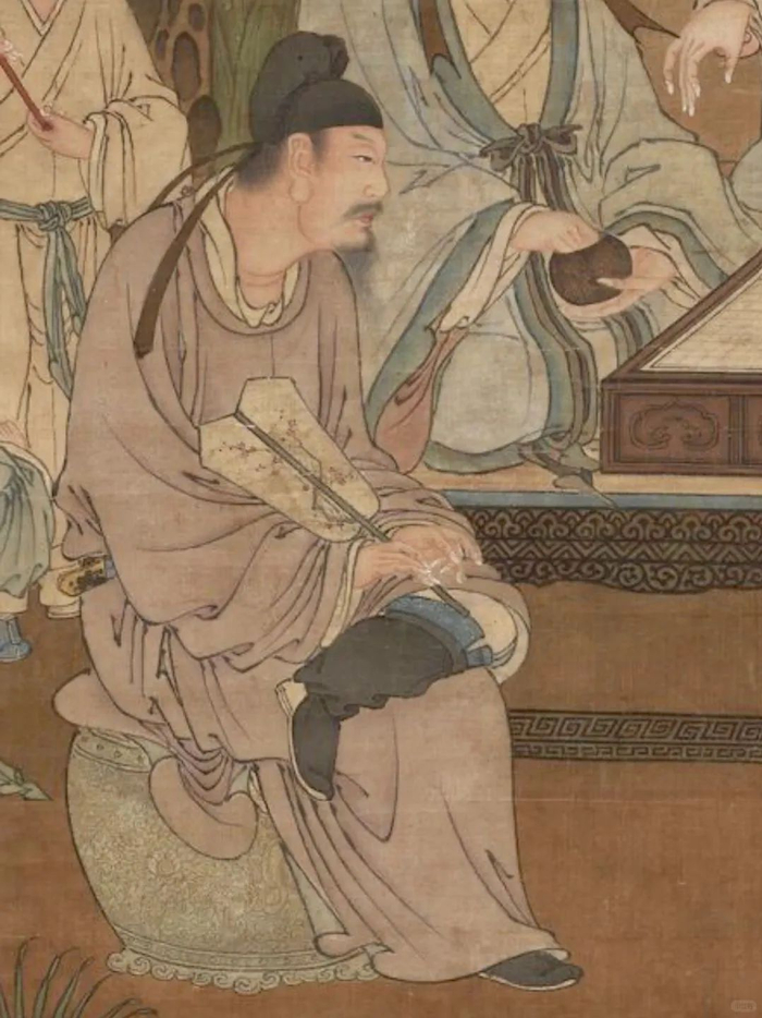 宋佚名《十八学士图》台北故宫博物院藏折扇,又称"摺扇",收则折叠,用