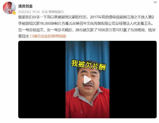 毛晓彤被欠薪1250万元 打赢官司也没要回