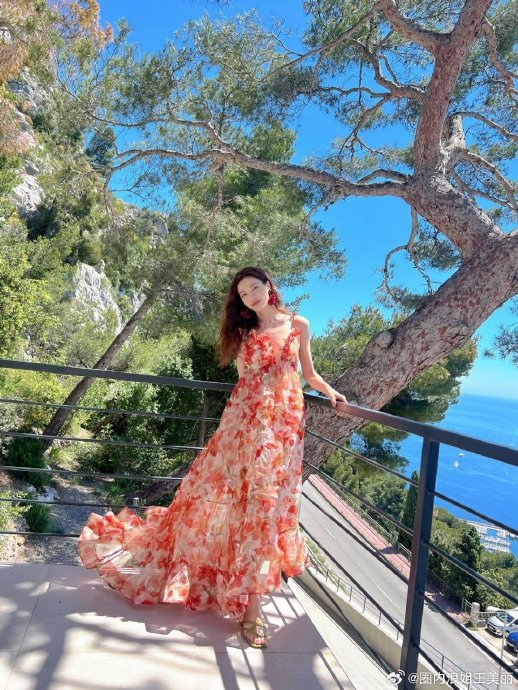 钟楚曦又又又又更新了 碎花裙麻花辫像花仙子闯入了莫奈花园