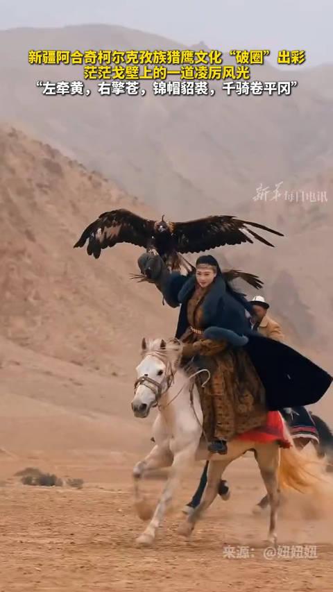 新疆阿合奇柯尔克孜族猎鹰文化破圈出彩 茫茫戈壁上的一道凌厉风光