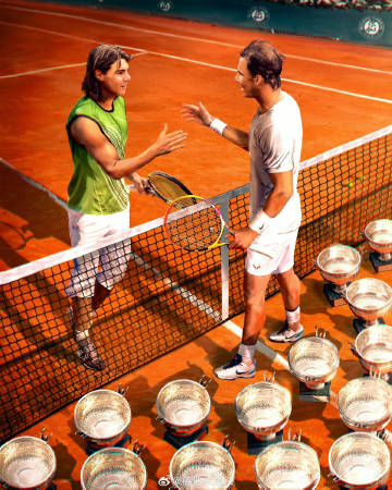 在法网，纳达尔从青葱少年一路走来成为红土之王。