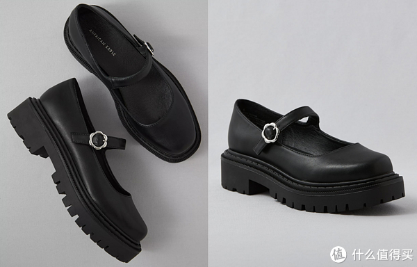 这款时尚的玛丽珍鞋采用光亮的雏菊搭扣和厚底设计,充满90年代的气息.