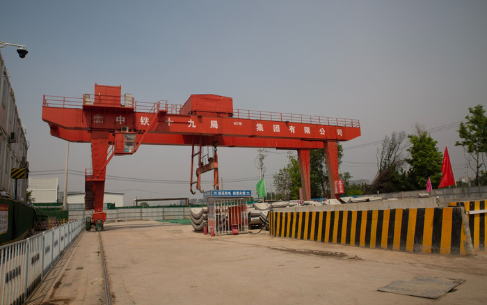 北京在建地铁进入防汛状态。受访者供图