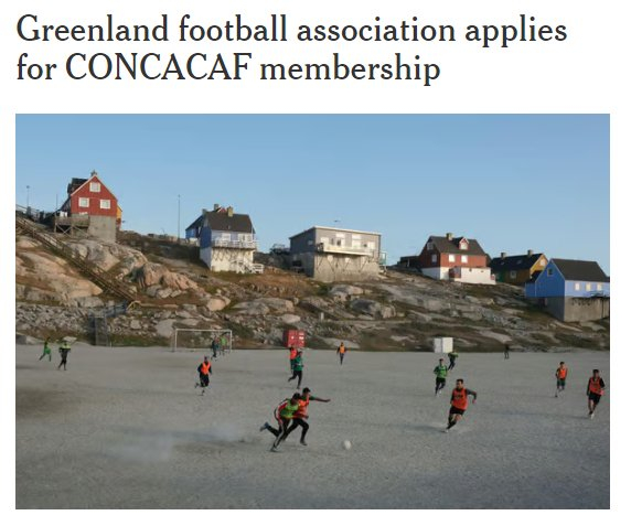 ta:格陵兰岛足协申请加入中北美及加勒比海足联