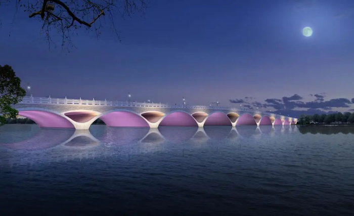 跨雪落漾大桥效果图