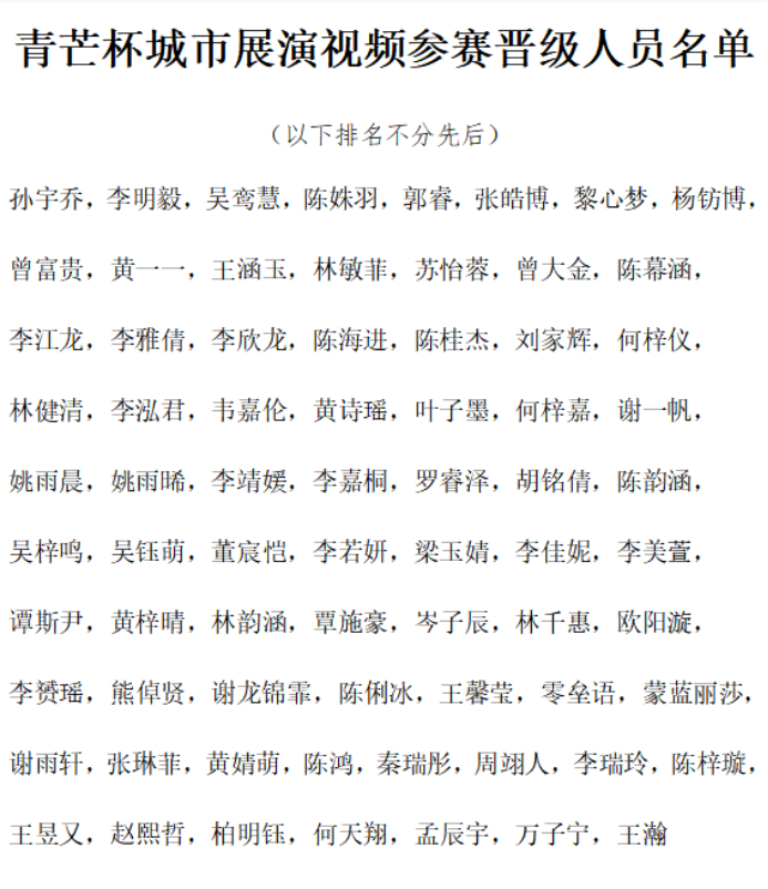 "青芒杯"广西城市展区【视频赛】晋级名单出炉