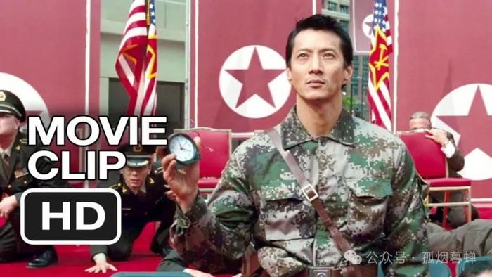 所以《赤色黎明》只能把片中的部分旗帜给换了,但是朝鲜人民军穿的