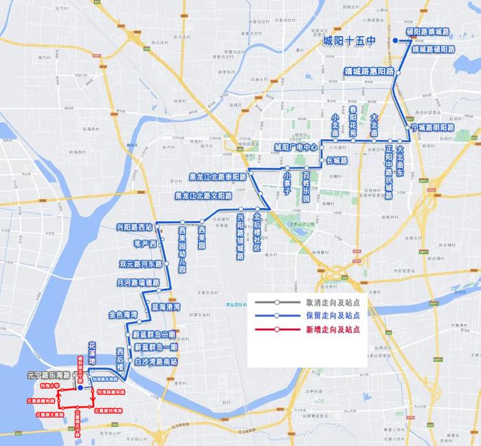 青岛225路公交车路线图图片