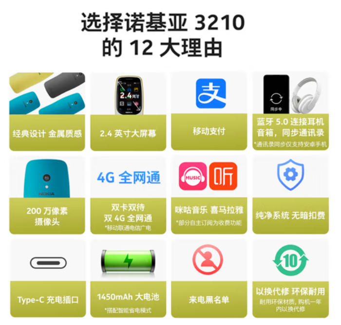 诺基亚甚至还给出了给3210“氪金”的12大理由。（图/诺基亚手机官方公众号）