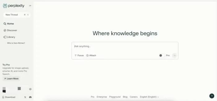 ▲图源：Perplexity官网截图