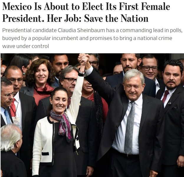 墨西哥即将举行大选 可能迎来首位女总统