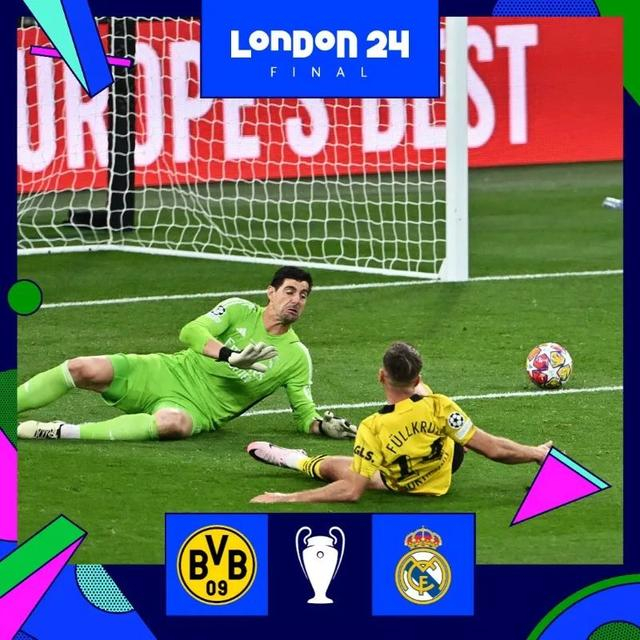 上半场多特占据主动。图片来源：欧冠联赛社媒